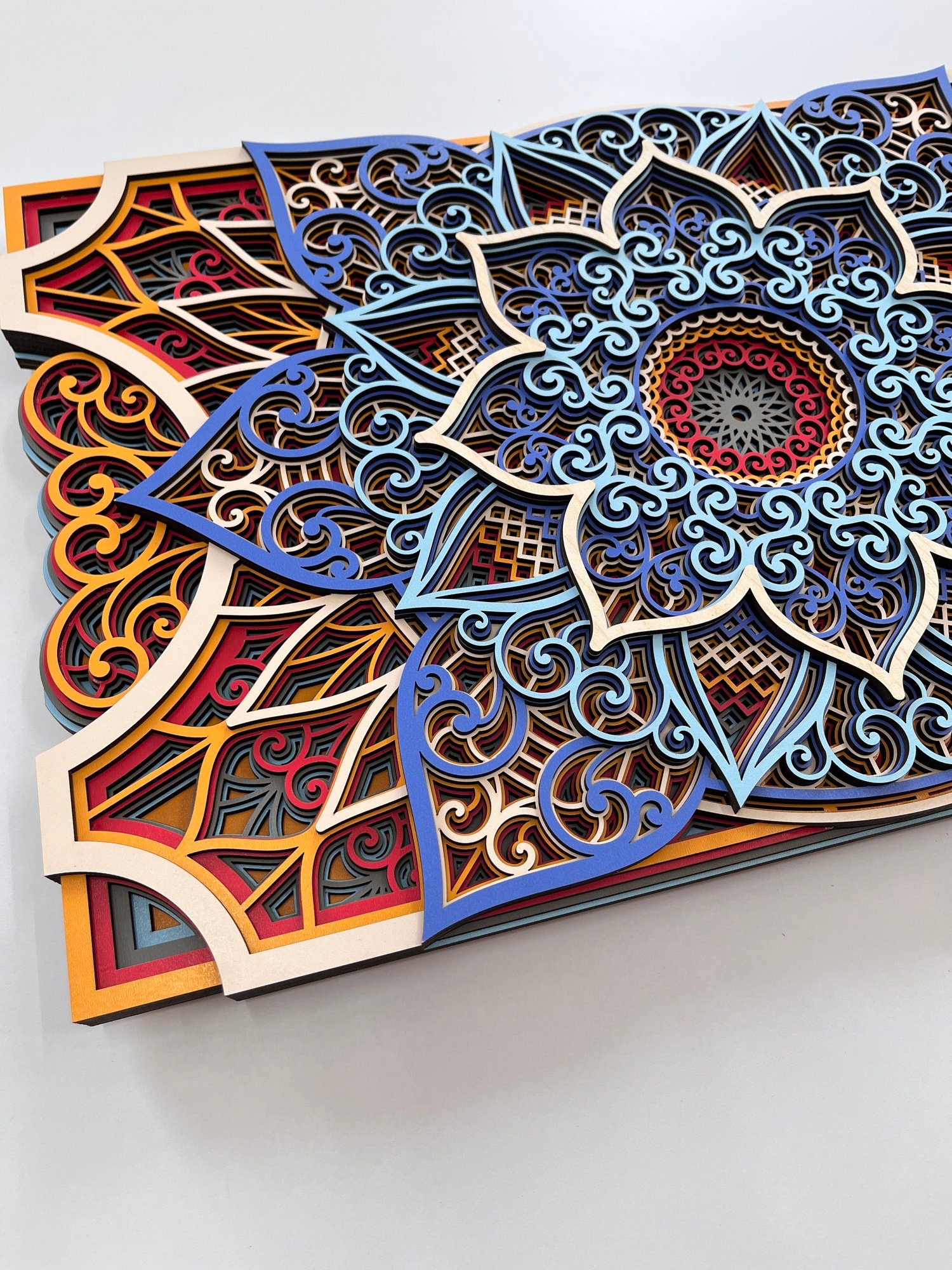 3D Mandala Wood Wall Art: Layered Boho Home Decor - Etsy