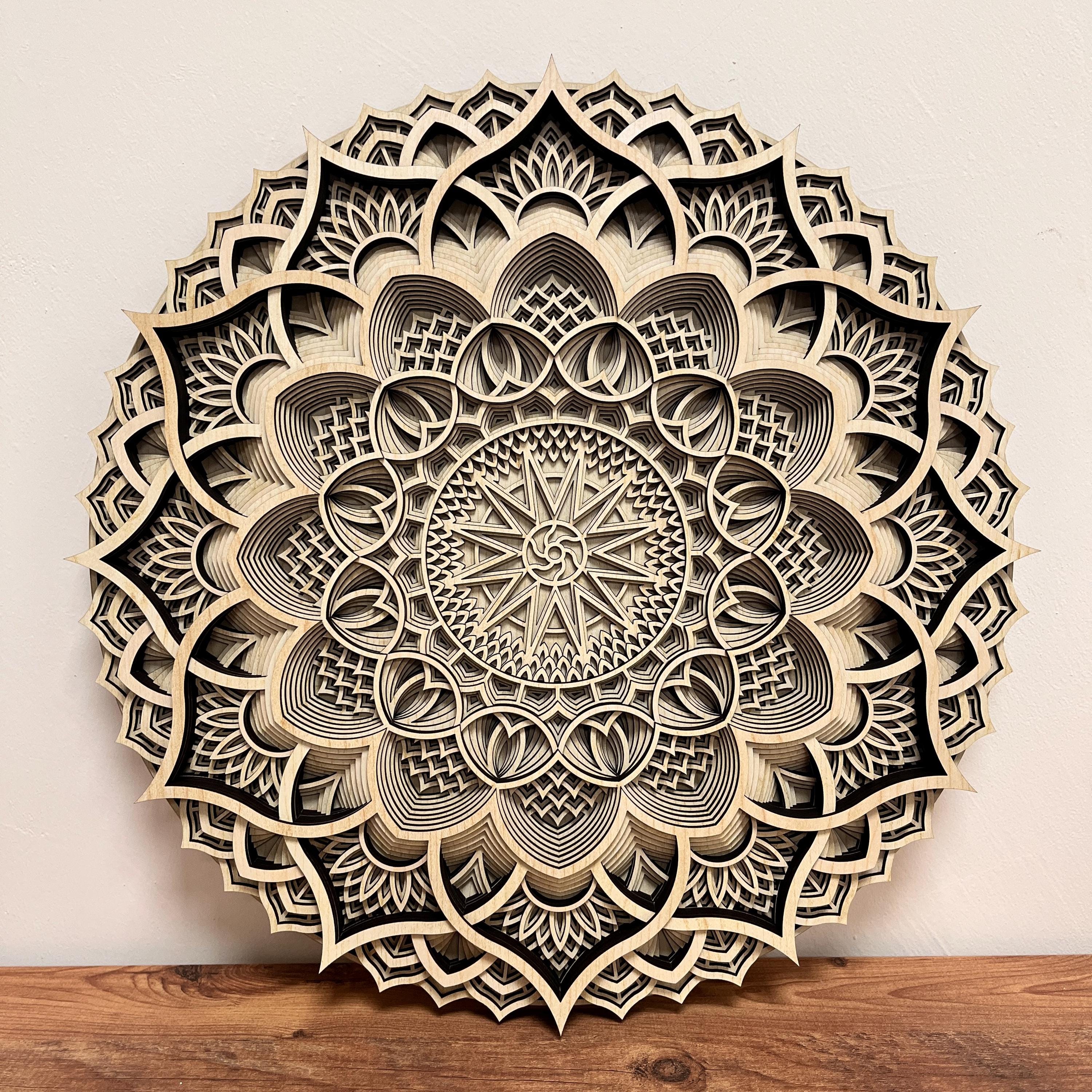 3D Wood Mandala Wall Art: Layered Laser-cut Boho Decor - Etsy