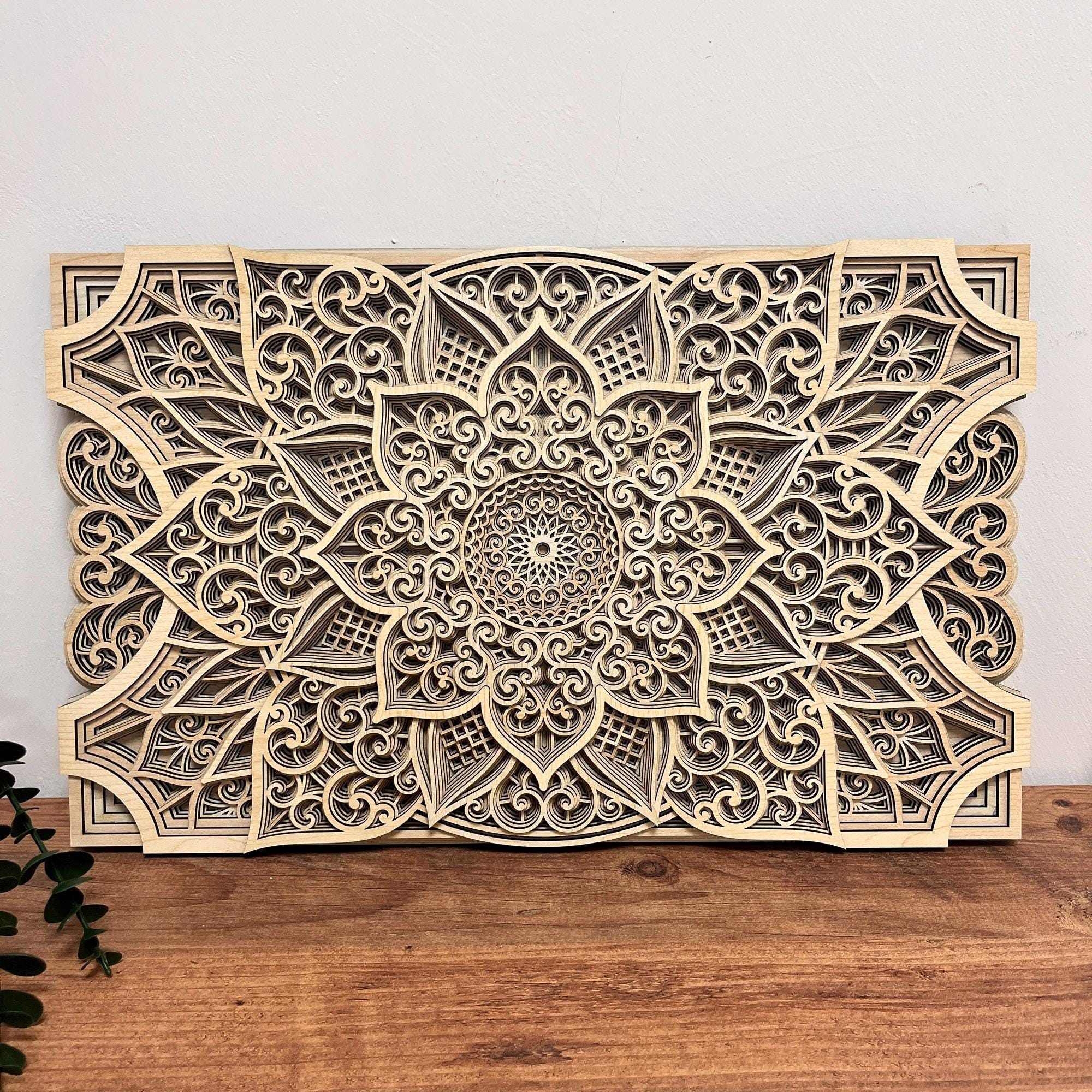 3D Wooden Mandala Wall Art: Boho Geometric Home Decor - Etsy
