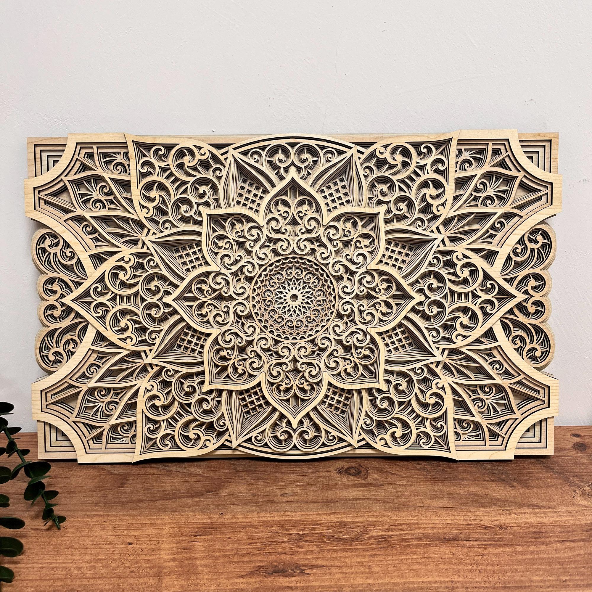 3D Mandala Wood Wall Art: Layered Boho Home Decor - Etsy