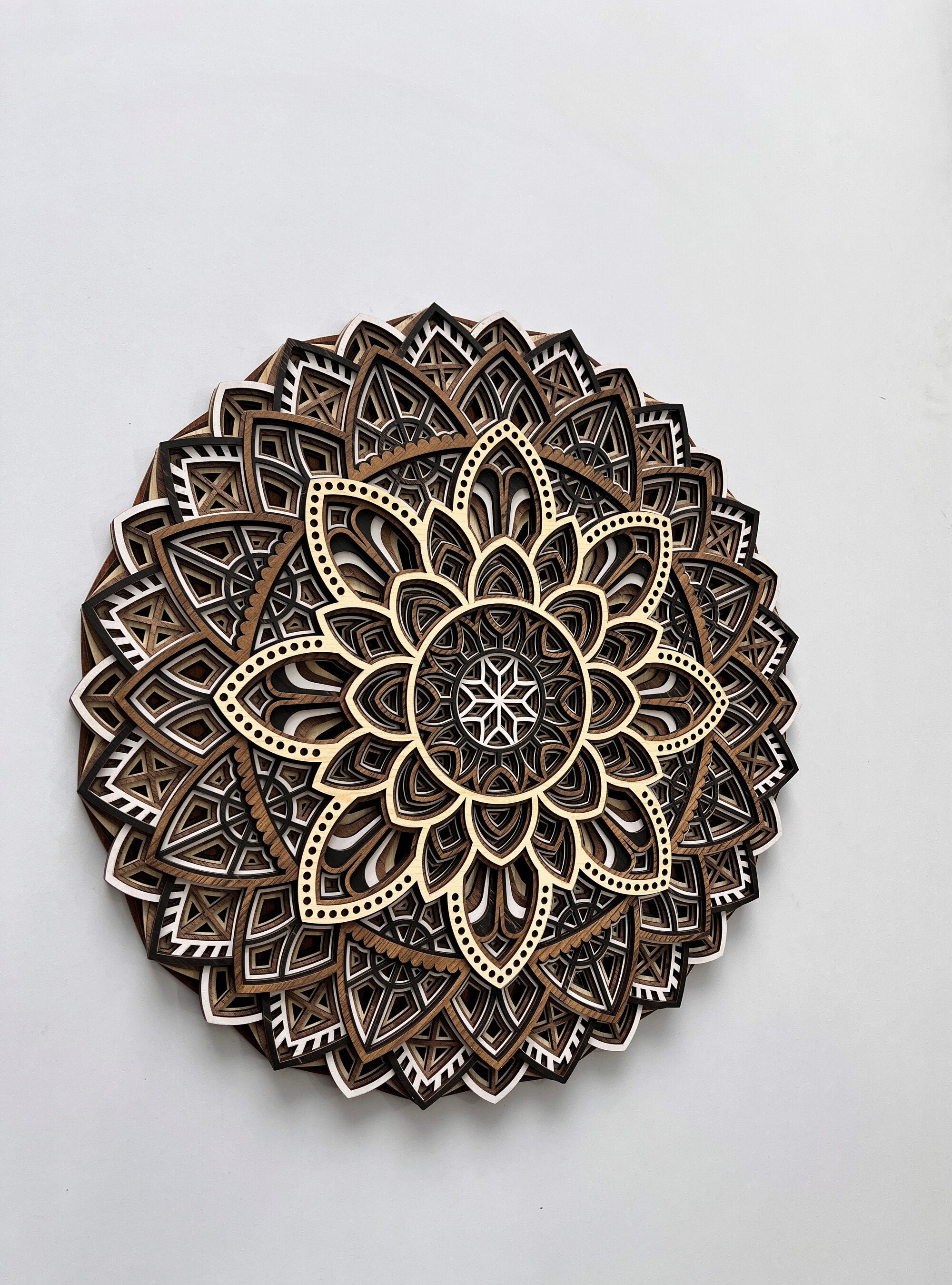 Layered Wood Mandala Wall Art: Boho Geometric Home Decor - Etsy