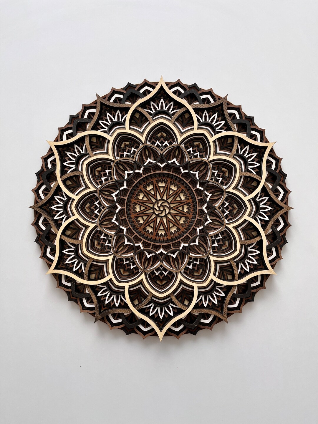 Wood Mandala, Wood Wall Art, Multilayer Decor, Home Decor, Large Wall