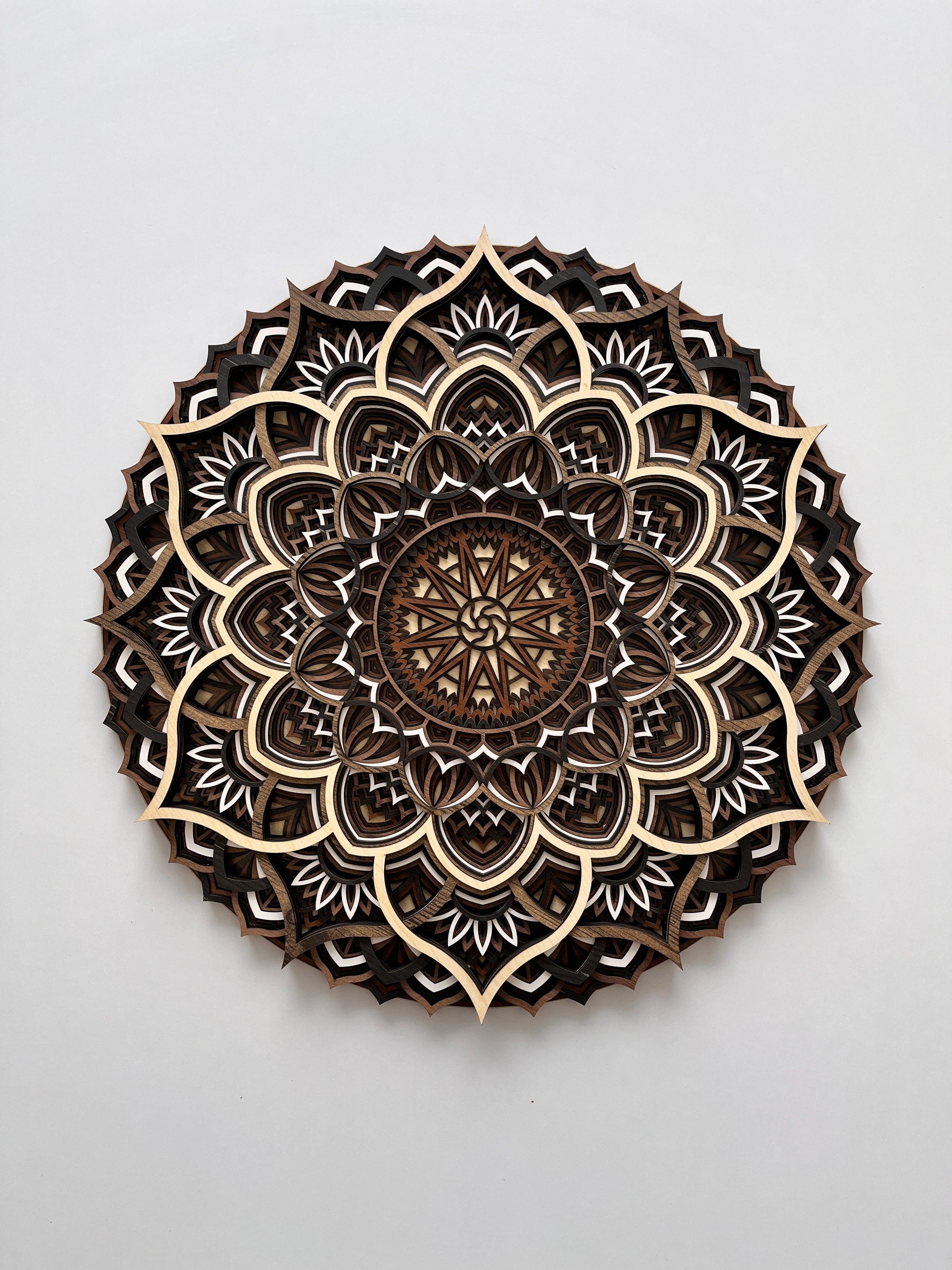 Wood Mandala Wood Wall Art Multilayer Decor Home Decor Etsy