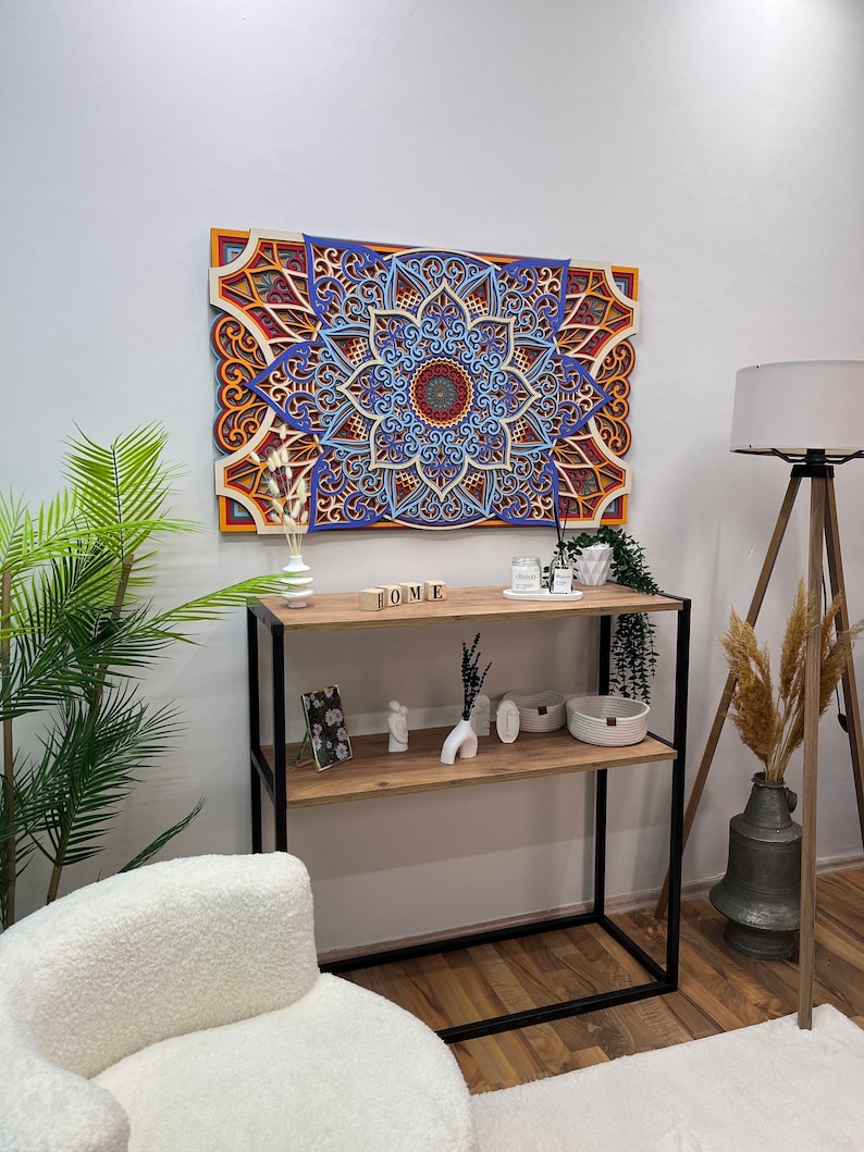 3D Mandala Wood Wall Art: Layered Boho Home Decor - Etsy