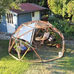 Ibiza Dome construction plan (∅ 4m) for sustainable DIY wooden gazebo/garden house