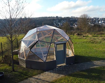 Geodome Kas | Visie Dome Eco | Unieke koepelkas om in te planten of te ontspannen in verschillende maten