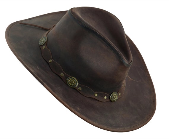 Leather Cowboy Hat, Deadwood Style Men and Women … - image 7