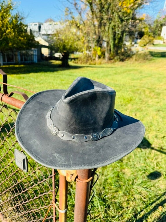 Leather Cowboy Hat, Deadwood Style Men and Women … - image 4