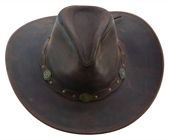 Leather Cowboy Hat, Deadwood Style Men and Women … - image 6