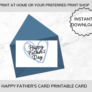 Happy Father's Day Printable Card Instant Download PDF - Etsy