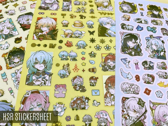 Honkai Star Rail Stickersheets: Amphoreus, Xianzhou
