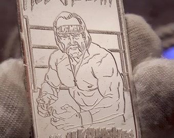 1 oz Silver Bar - Hulk Hogan HULKAMANIA - .999 Fine Silver - Hulk Hogan - Silver Art Bar - 1980’s Memorabilia