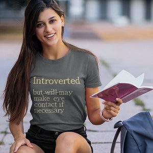 Lustiges introvertiertes Shirt, Geschenk für Introvertierte, kann Augenkontakt machen T-Shirts, drinnen Shirt, antisoziales T-Shirt, schüchternes sarkastisches Einsiedler-Humor-Top