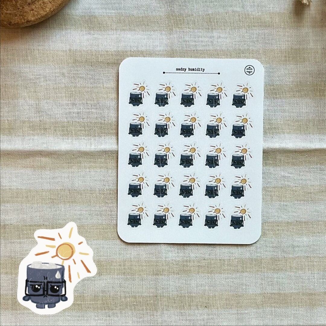 Sadzy Humidity Icon Stickers Hand Drawn Stickers for Any Etsy