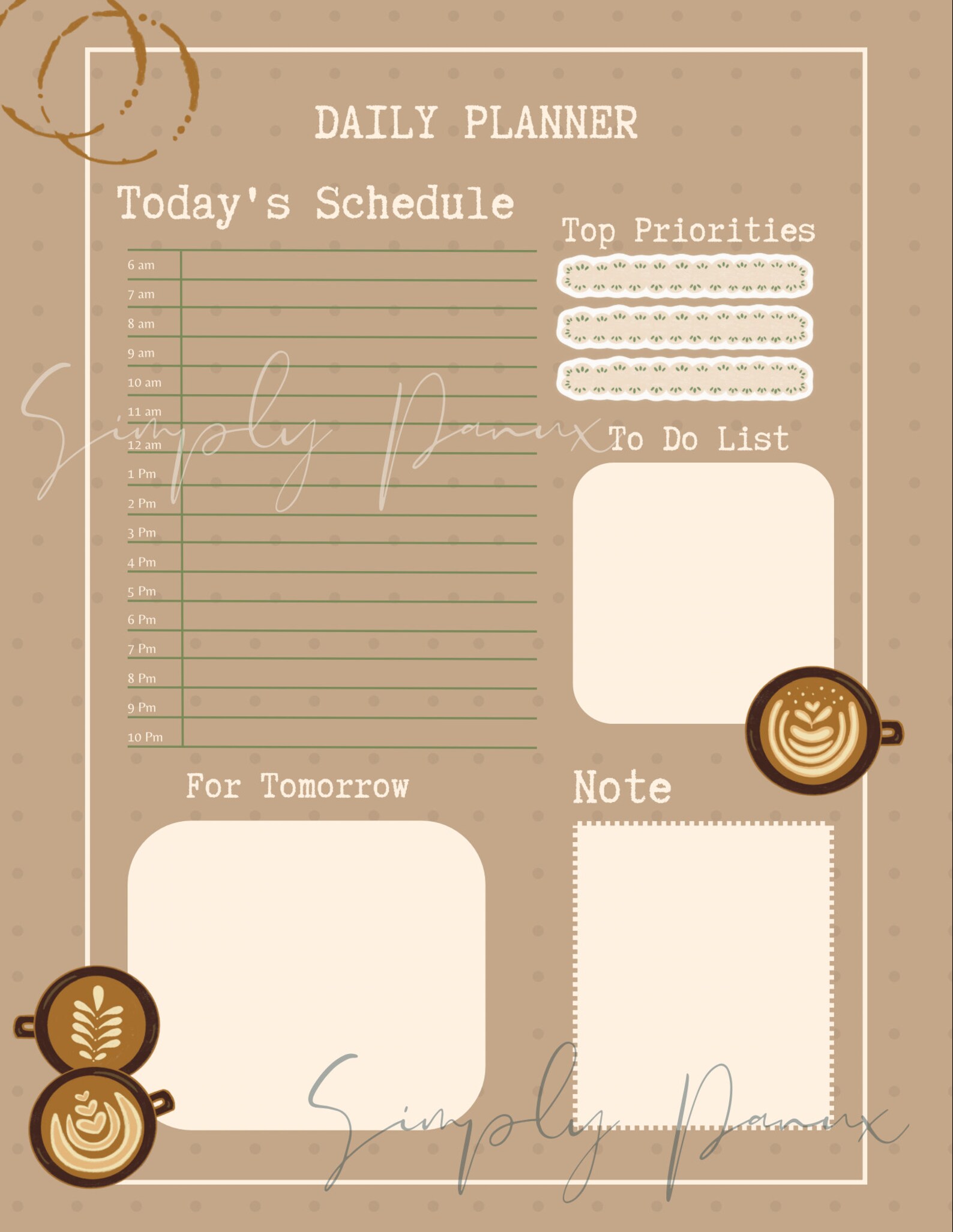 Coffee Printable Planner Set Downloadable Planner - Etsy