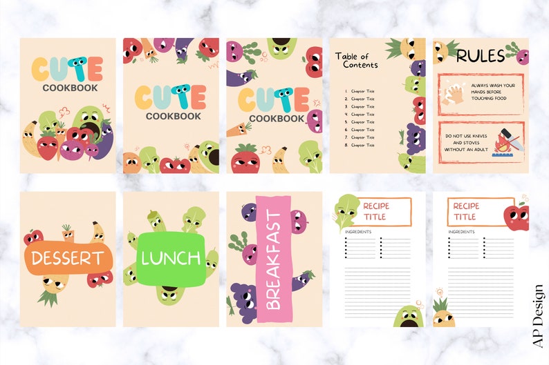 Kids Cookbook Layout Kids Cookbook Template | Editable Recipe Template | Printable Recipe ...