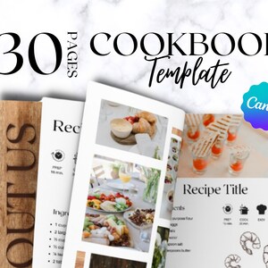 Wood Cookbook Template | Editable Recipe Book Template | Printable Recipe | Canva Templates | Canva instructions in Italian and English