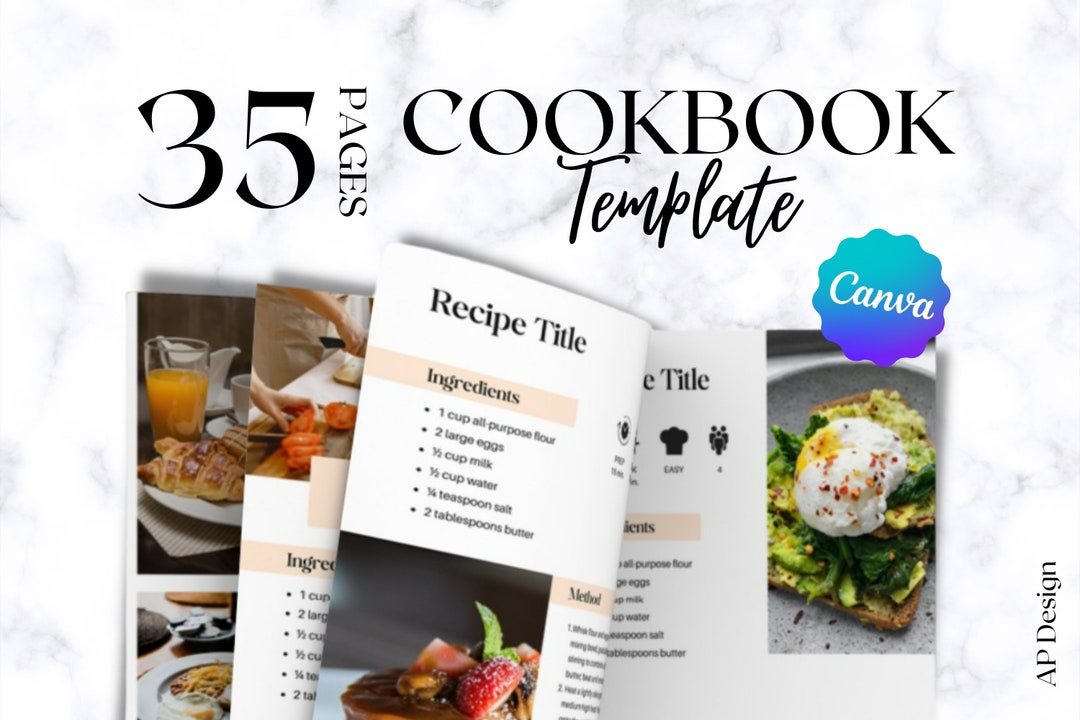 Minimal Cookbook Template | Editable Recipe Book Template | Printable ...