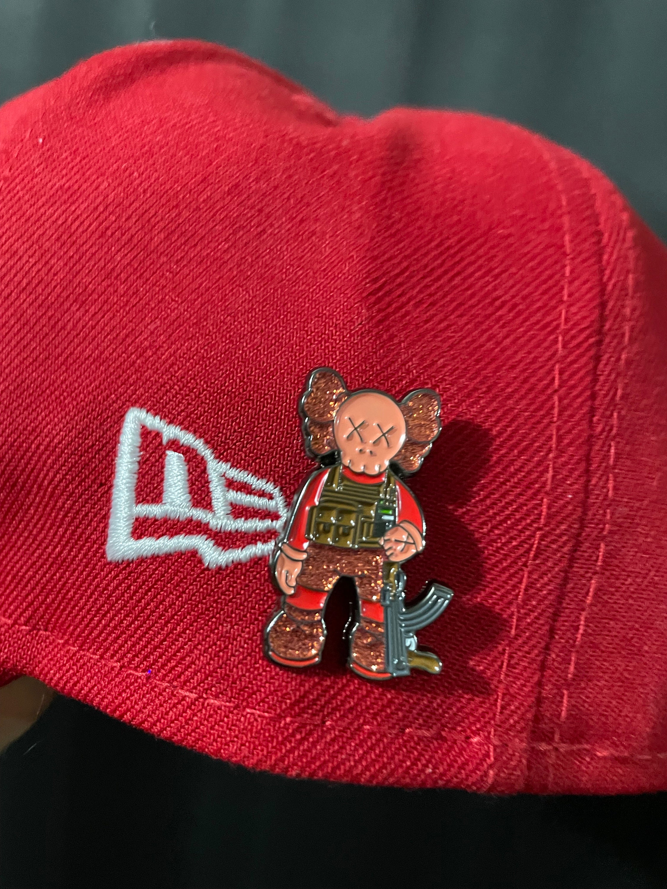 Red Kaws Belico Pin for New Era Logo New Era Hat Pin EXCLUSIVE Etsy