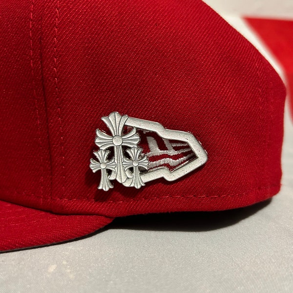 Exclusive Chrome Hearts Cross White Hat Pin for  New Era logo New Era Hat Pin EXCLUSIVE