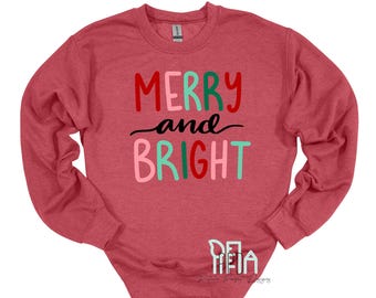 Merry and Bright, Christmas Shirts, Christmas Tree Sweater