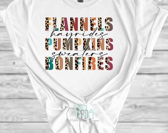 Flannels Hayrides and Bonfires, Fall Lover. Fall Shirts