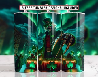 Horror St. Patrick's Day Leprechaun Tumbler Design (Digital Download)