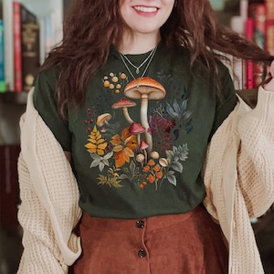 Cottagecore Mushroom shirt autumn aesthetic Goblincore shirt mushroom shirt witchy naturecore shirt fairycore shirt granola girl boho tshirt
