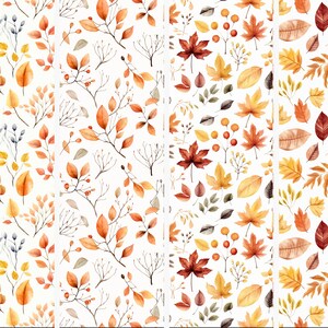 Autumn Leaves Digital Paper Seamless Patterns Commercial License ...