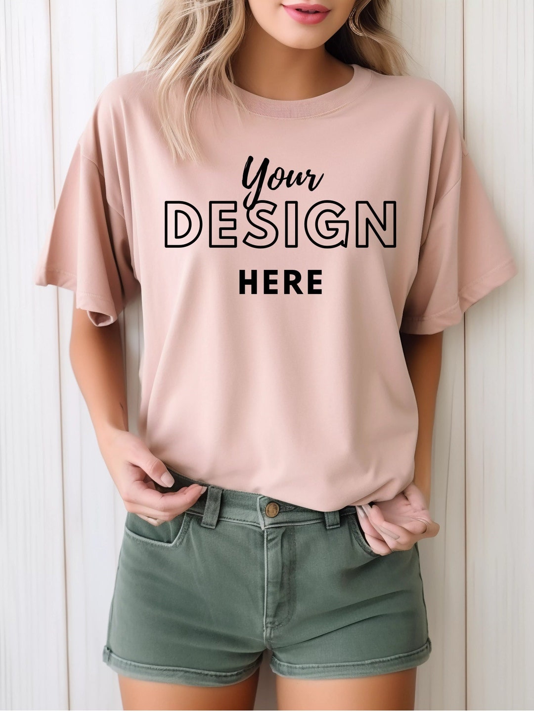 Comfort Colors C1717 Blush Shirt Mockup Tshirt Mockup Pink Tee Etsy