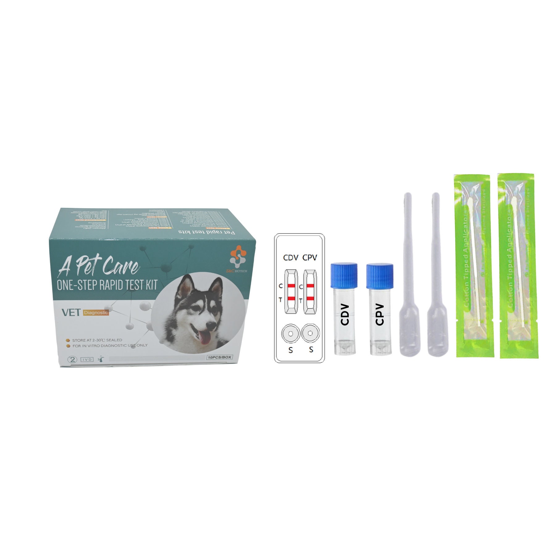 At Home Distemper + Parvo Combo Test Kit for Dogs (CDV+CPV)
