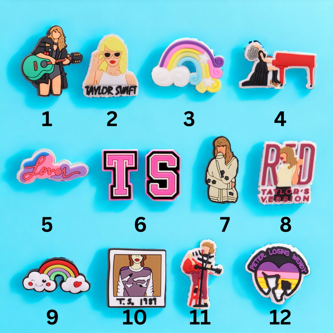 Taylor Swift Croc Charm Set Croc Charms Set Swifty Taylor Etsy