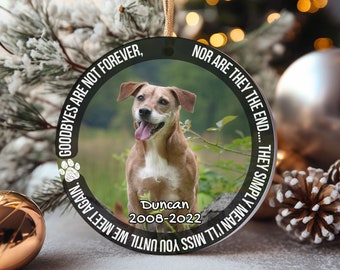 Custom Photo Pet Memorial Personalized Ornament Gift Custom Loss of Pet Gift Personalized Animal Photo