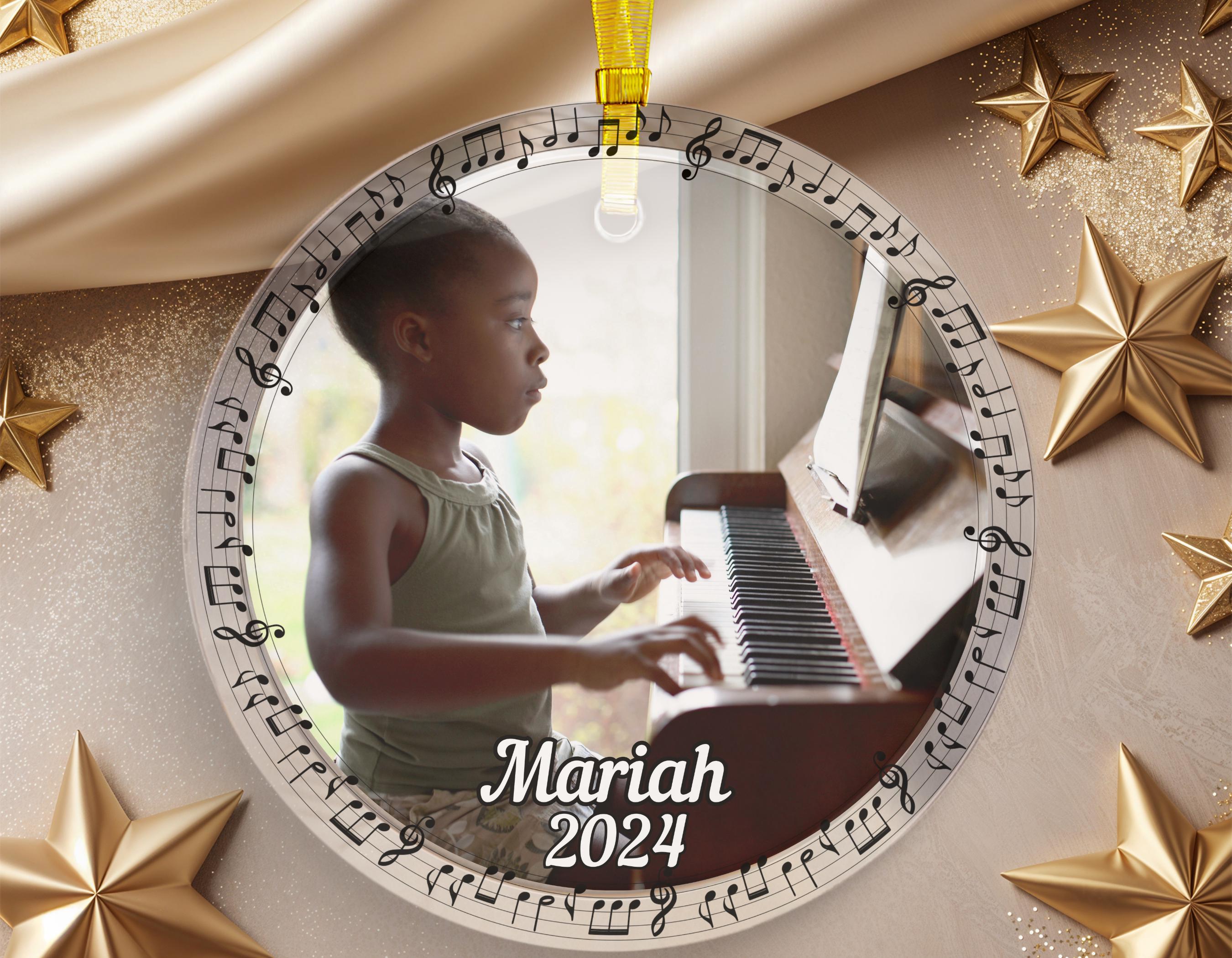 Music Ornament Christmas Music Gift Custom Photo Music Note Personalized Teacher Gift Musician Photo Christmas Gift Musical Gift