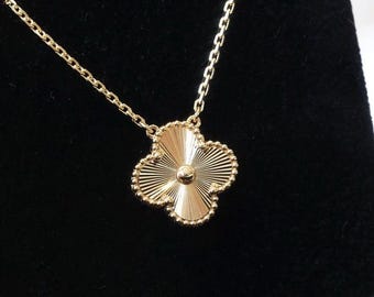 18k Gold Plated Four Leaf Clover Necklace