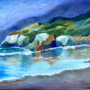Peinture à l'huile Sea Bay au coucher du soleil, un cadeau pour toute occasion, décoration murale pour le confort de la maison