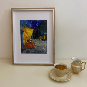Café de nuit à Arles peinture à l'huile format 21 x 29 cm