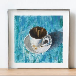 Natura morta con tazza da caffè espresso "Golden Temptation"