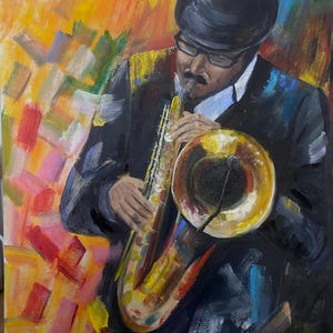 Décorations murales à l'huile avec rythmes de jazz