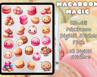 Kawaii Macaroon Digital Stickers | Digital Stickers | Goodnotes Stickers | Planner Stickers | Kawaii | Clip Art | Cute Stickers | Cute