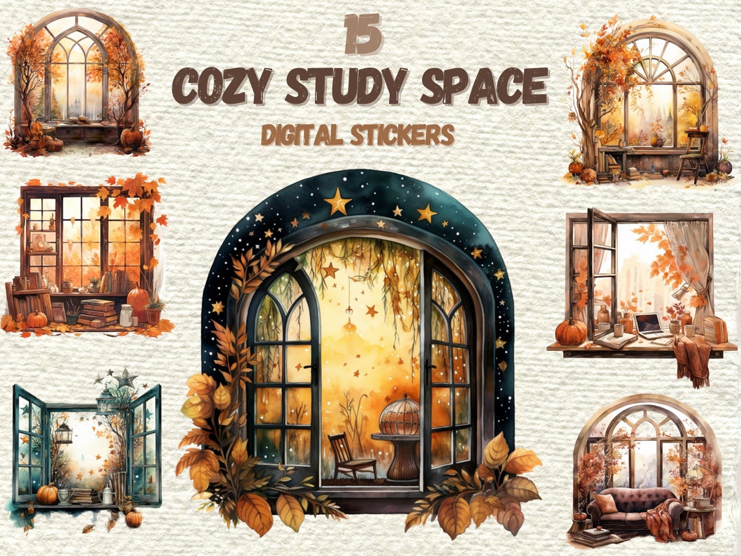 Study Corner Sticker Cozy Study Space Digital Stickers | Autumn Digital Stickers | Goodnotes ...
