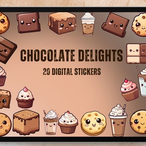 Kawaii Digital Stickers | Digital Stickers | Goodnotes Stickers | Planner Stickers | Kawaii | Clip Art | Cute Stickers | Chocolate Stickers