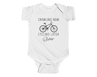 Cyclist Baby Bodysuit: Crawling Now Cycling Later, Biking Infant Shirt