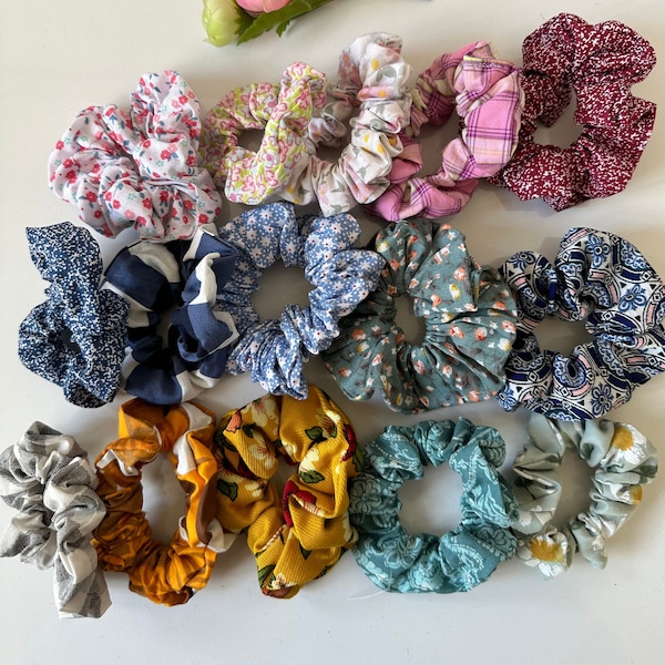 Lote de 15 chouchous/Scrunchies multicolores