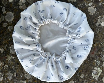 100% satin hair bonnet, New collection! Adult satin bonnet, gift for her, for women Silk bonnet - White Flowers/ handmade- spring collection