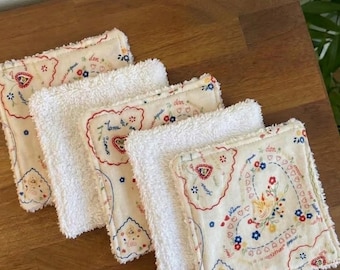 5 toallitas lavables de bambú y tela, pañuelo de San Valentín, papel higiénico, toalla facial, desmaquillante reutilizable, regalo con banda elástica