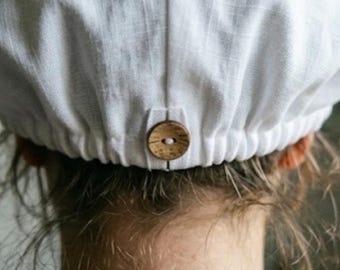 Natural linen hair turban, spa headband, hair cap, sauna outfit, vintage silk bonnet - Nature lover - handmade - boho gift.