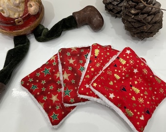 Red Christmas wipes - Noël rouge makeup discs