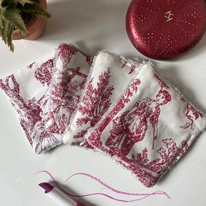 Eco-Friendly and Elegant Makeup Remover Pads-Toile de Jouy-Washable Facial Pads-Toile de Jouy 100% Cotton and Bamboo -Original Gift