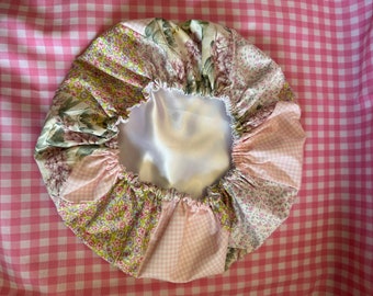 Silk bonnet night satin/ fait main/handmade/ patchwork/ zero waste- combinations femme